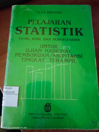 Image of Pelajaran Statistik Teori, Soal dan Penyelesaian untuk Ujian Nasional Pembukuan/Akuntansi Tingkat Terampil