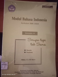 Image of Modul Bahasa Indonesia Kurikulum SMK 2004 : Semenjana 10 Serupa tapi tak Sama