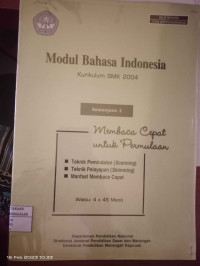 Image of Modul Bahasa Indonesia Kurikulum SMK 2004 : Semenjana 2 Membaca Cepat untuk Permulaan